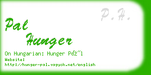 pal hunger business card